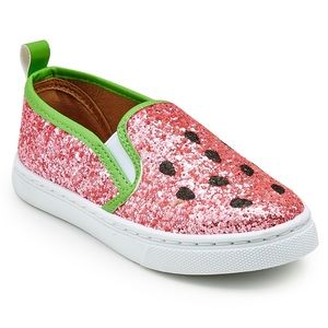 Watermelon Sparkle Girls Slide On Shoes